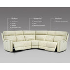 104" 3-Color Genuine Leather Power Reclining Sectional Sofa with Zero Gravity Feature, USB & USB-C Ports, and 2 Stationary Armless Chairs - image 3