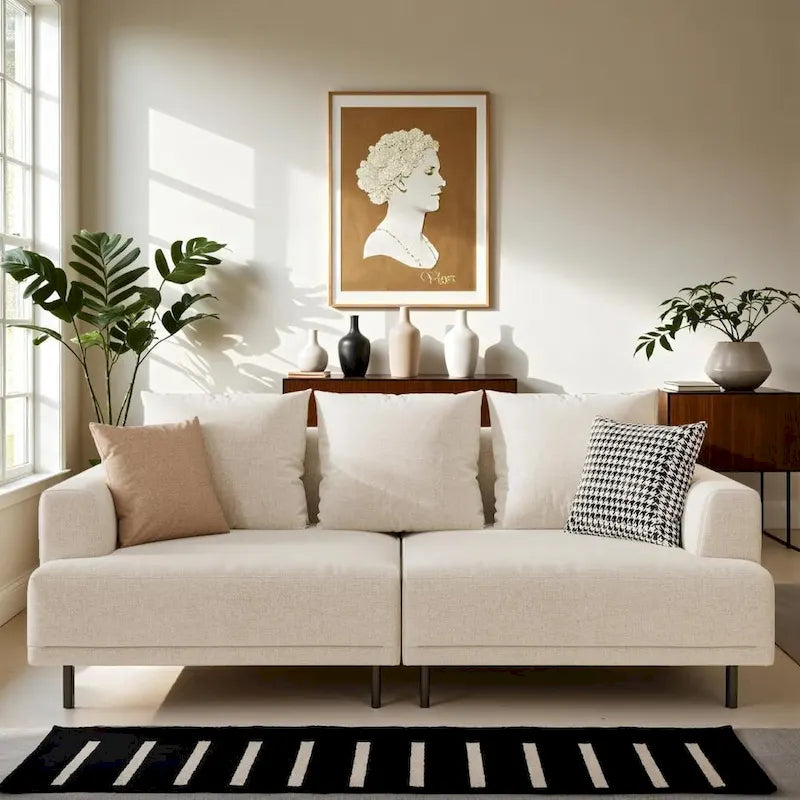 Contemporary Deep Seat Sofa with Cushions, Elevated Legs, Cozy Living Room Seating, Ideal for Apartments - image 19