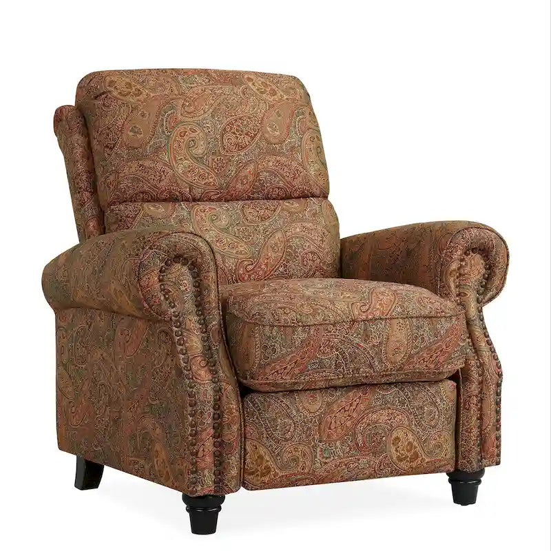 Push Back Recliner Chair with Padded Cushion and Solid Wood Legs - image 2