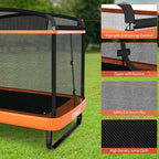 6 FT Kids Trampoline with Swing & Safety Fence, ASTM Approved Toddler Rectangle Trampoline for 3-8 Year Old - image 11