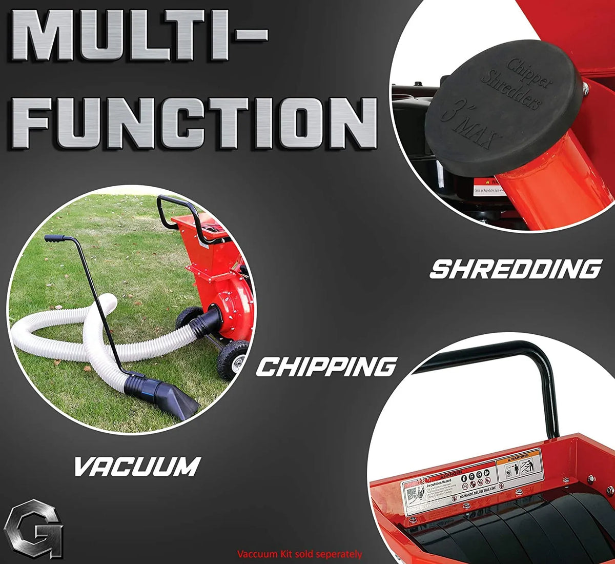 Wood Chipper Shredder Mulcher Heavy Duty Gas Powered - image 3