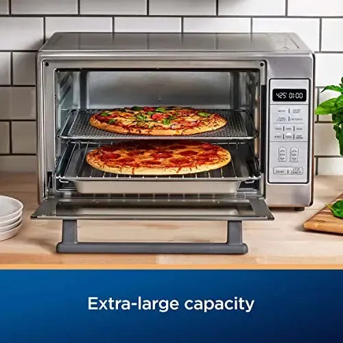 Oster Extra-Large Air Fryer Oven, 10-in-1 Versatile Cooking Functions, Fits 2 Large Pizzas, Stainless Steel, Perfect for Holiday Hosting - image 2