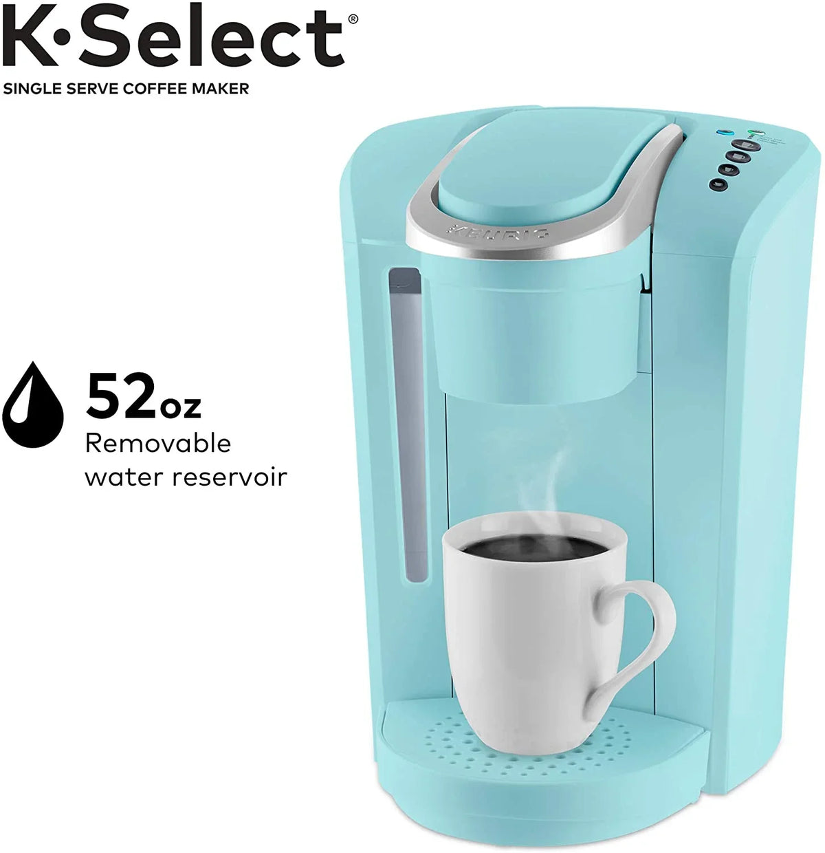 Keurig K-Select Coffee Maker, Single Serve K-Cup Pod Coffee Brewer, With Strength Control and Hot Water On Demand, Oasis - image 3