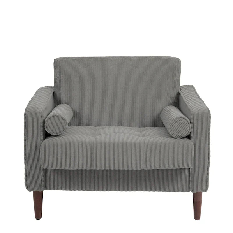 Set of 2 Modern Wide Armchairs in Corduroy - Accent Chairs - image 41