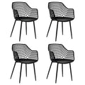 Set of 4 Modern Plastic Shell Dining Chairs with Metal Legs by Costway - image 2