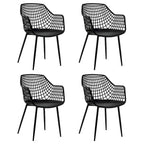 Set of 4 Modern Plastic Shell Dining Chairs with Metal Legs by Costway - image 2