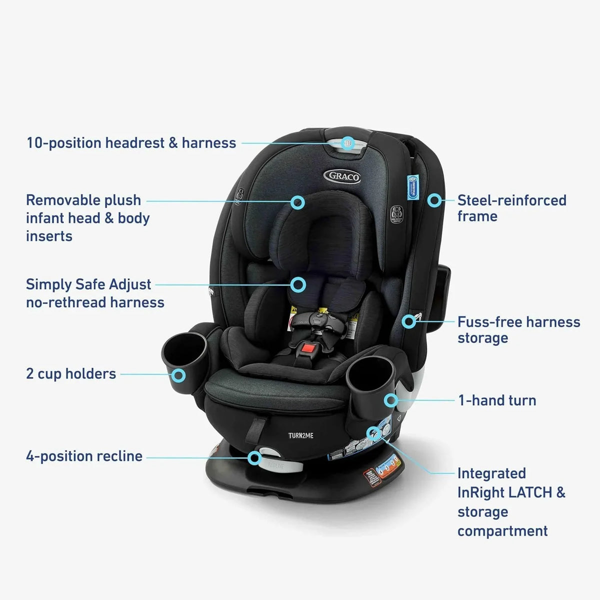 Graco Turn2Me 3-in-1 rotating child car seat, Cambridge - image 6