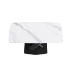 63-Inch Contemporary Dining Table with Slate Stone Surface and Metal Legs, Marble Finish - image 30