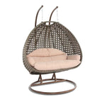 LeisureMod 2 Person Hanging Egg Chair with Stand - Outdoor/Indoor Rattan Wicker Patio Swing Hammock Lounger with Cushions - image 12