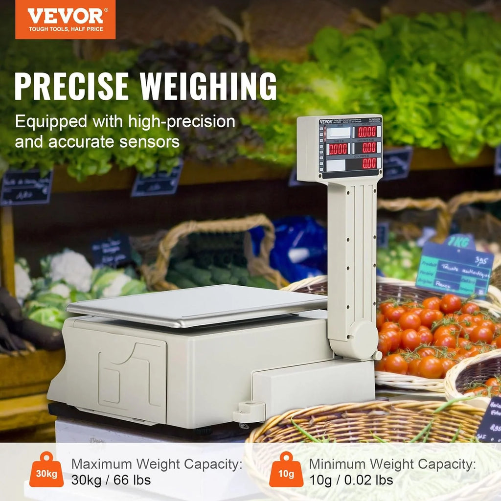 Electronic Price Computing Scale, 66 LB Digital Deli Weight Scales, LED Digital Commercial Food Fruit Meat Produce Counting Weight, for Retail Outlet Store, Kitchen, Restaurant Market, Farmer - image 14