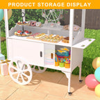 Candy Cart with Wheels for Party，Wood Dessert Cart with Storage Cabinet - image 5