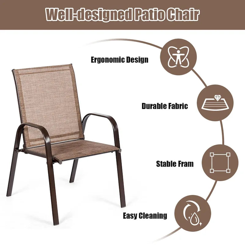 Costway Set of 4 Patio Chairs with Armrests for Garden and Deck - View Details - image 14
