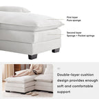 123*55 Contemporary U-Shaped Sofa with Console, Cup Holders, USB Ports, Upholstered Sleeper Couch Set with Chaise - image 18