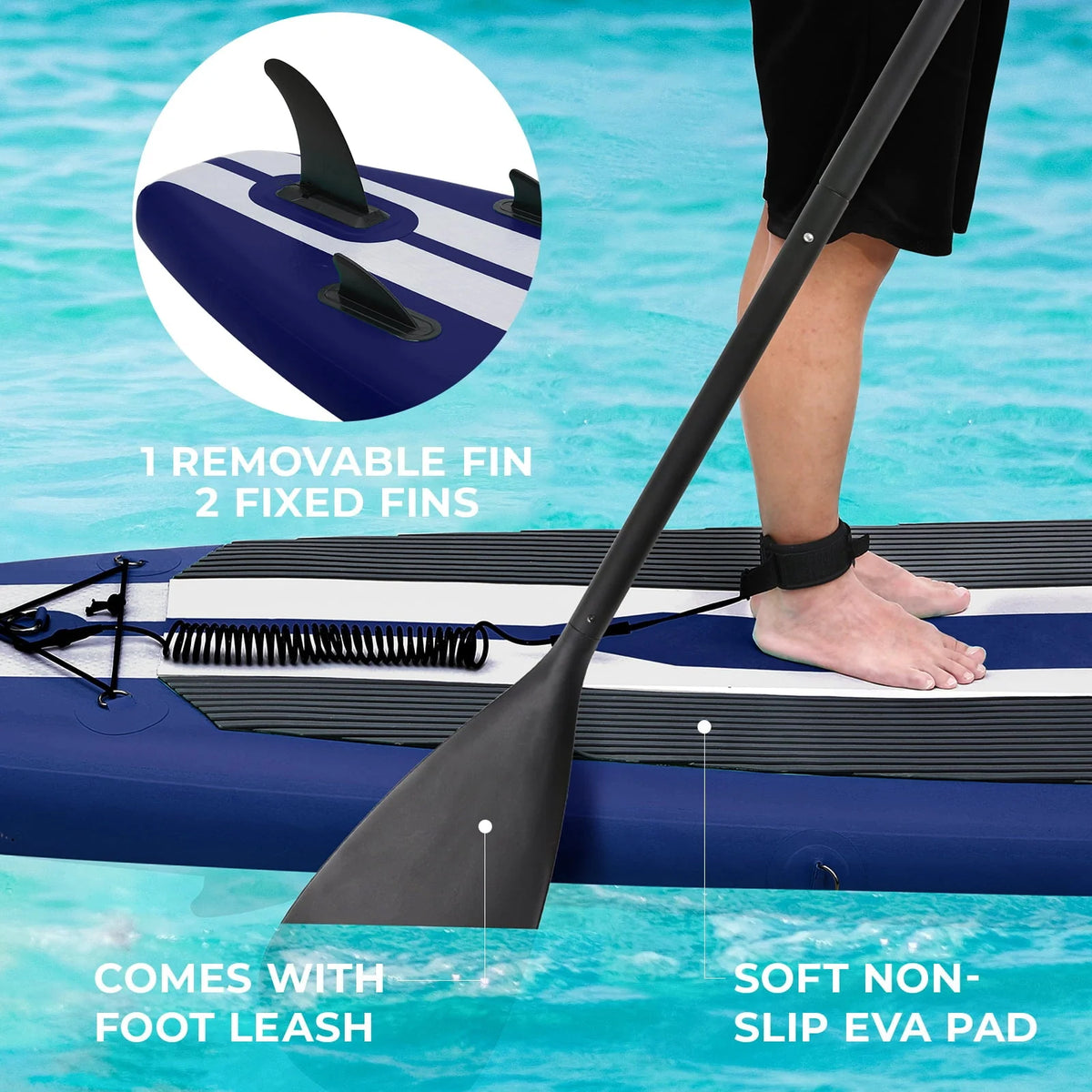 streakboard 11FT Inflatable Stand Up Paddle Board SUP Surfing Boards No Slip Deck, 6'' Thick with Backpack - image 9
