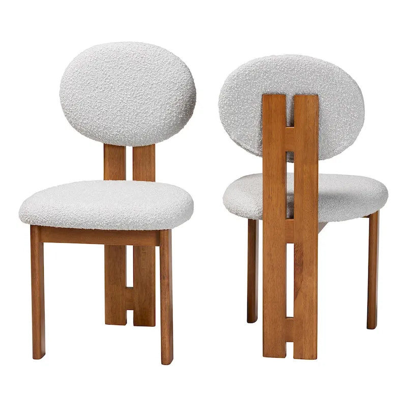 Kacela Contemporary Japandi Boucle Upholstered Wood Dining Chair Set - 2 Pieces - image 18