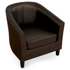 Modern Tub Accent Chair with Upholstered Seat and Wooden Legs - image 11