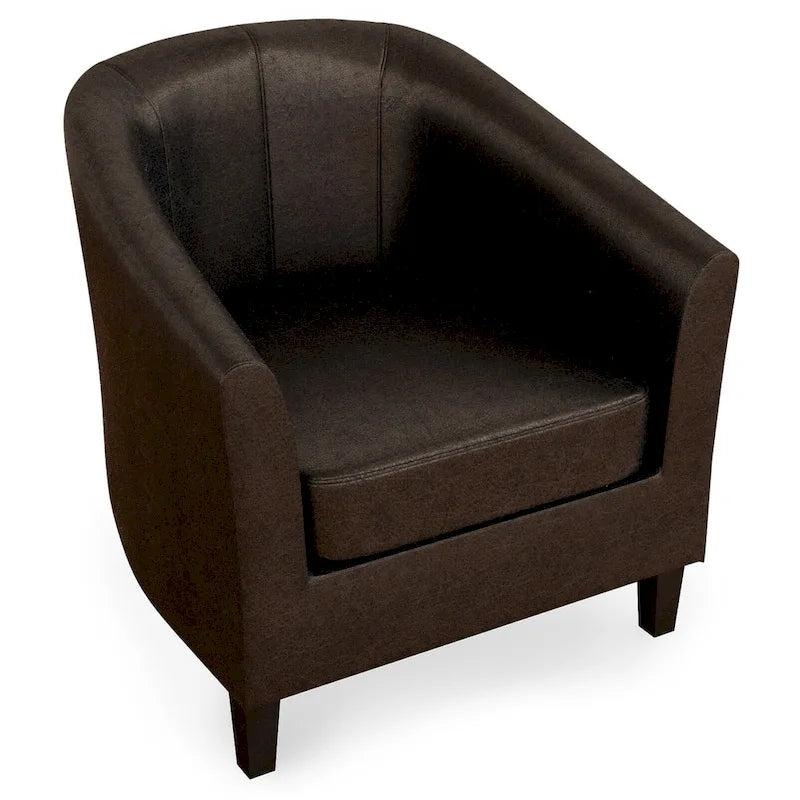 Modern Tub Accent Chair with Upholstered Seat and Wooden Legs - image 11