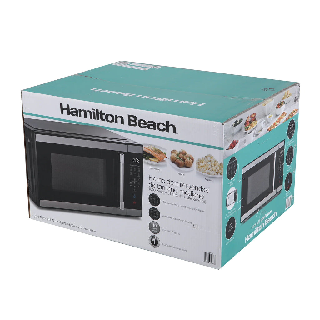Hamilton Beach 1.1 cu ft Countertop Microwave Oven, Black and Stainless Steel - image 11
