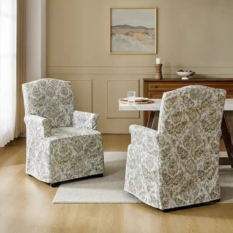 Set of 2 Alethea Upholstered Dining Chairs with Slipcovers and Solid Wood Legs by HULALA HOME - image 11