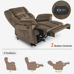 MCombo Heated Massage Electric Recliner Chair for Living Room - Fabric R6233 - image 22