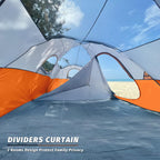 UNP Camping Tent 10-Person-Family Tents, Parties, Music Festival Tent, Big, Easy Up, 5 Large Mesh Windows, Double Layer, 2 Room, Waterproof, Weather Resistant, 18ft x 9ft x78in - image 34