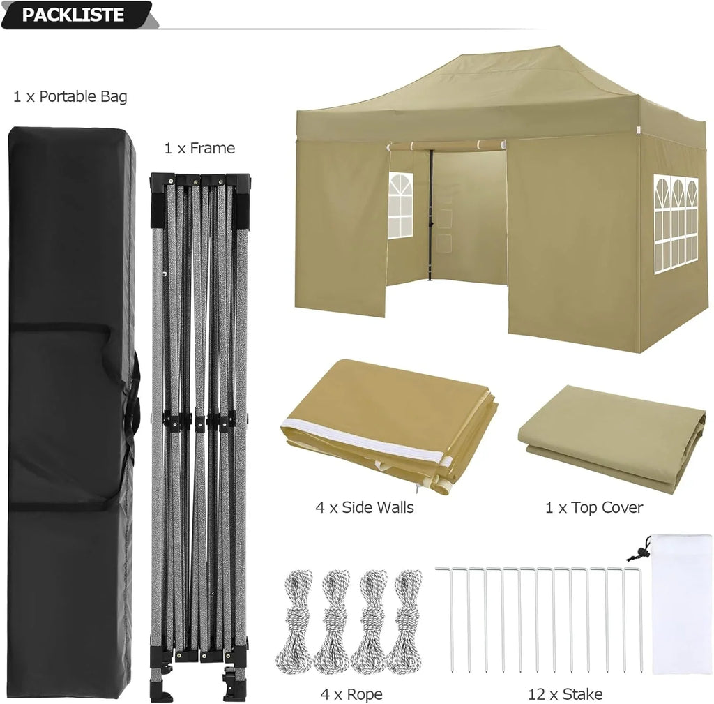 COBIZI 10x20 Heavy Duty Pop up Canopy Tent with 6 sidewalls Easy Up Commercial Outdoor Canopy Wedding Party Tents for Parties All Season Wind & Waterproof Gazebo with Roller Bag,Black(Frame Thickened) - image 158