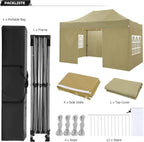 COBIZI 10x20 Heavy Duty Pop up Canopy Tent with 6 sidewalls Easy Up Commercial Outdoor Canopy Wedding Party Tents for Parties All Season Wind & Waterproof Gazebo with Roller Bag,Black(Frame Thickened) - image 158