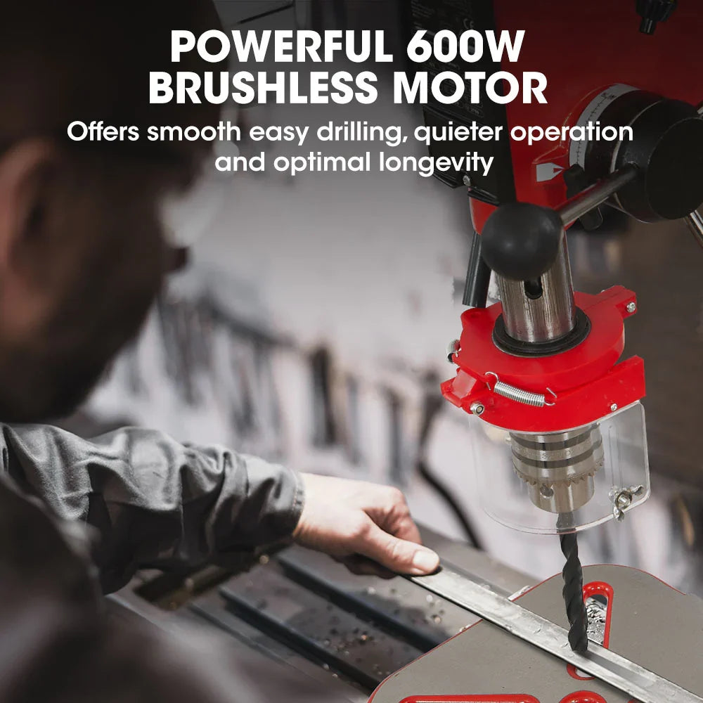 Baumr-AG 600W 12" Pedestal Floor Drill Press, 16 Speeds, 16mm Chuck (DP19) - image 3
