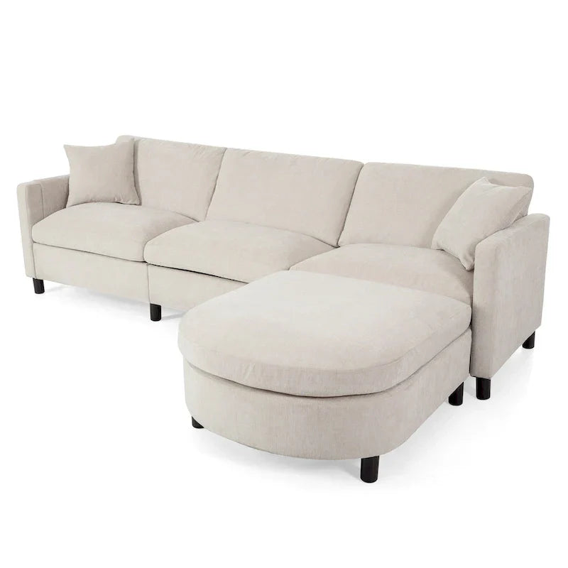107.87" Sectional Sofa with Removable Seat and Back Cushions, Includes 1 Ottoman - image 11