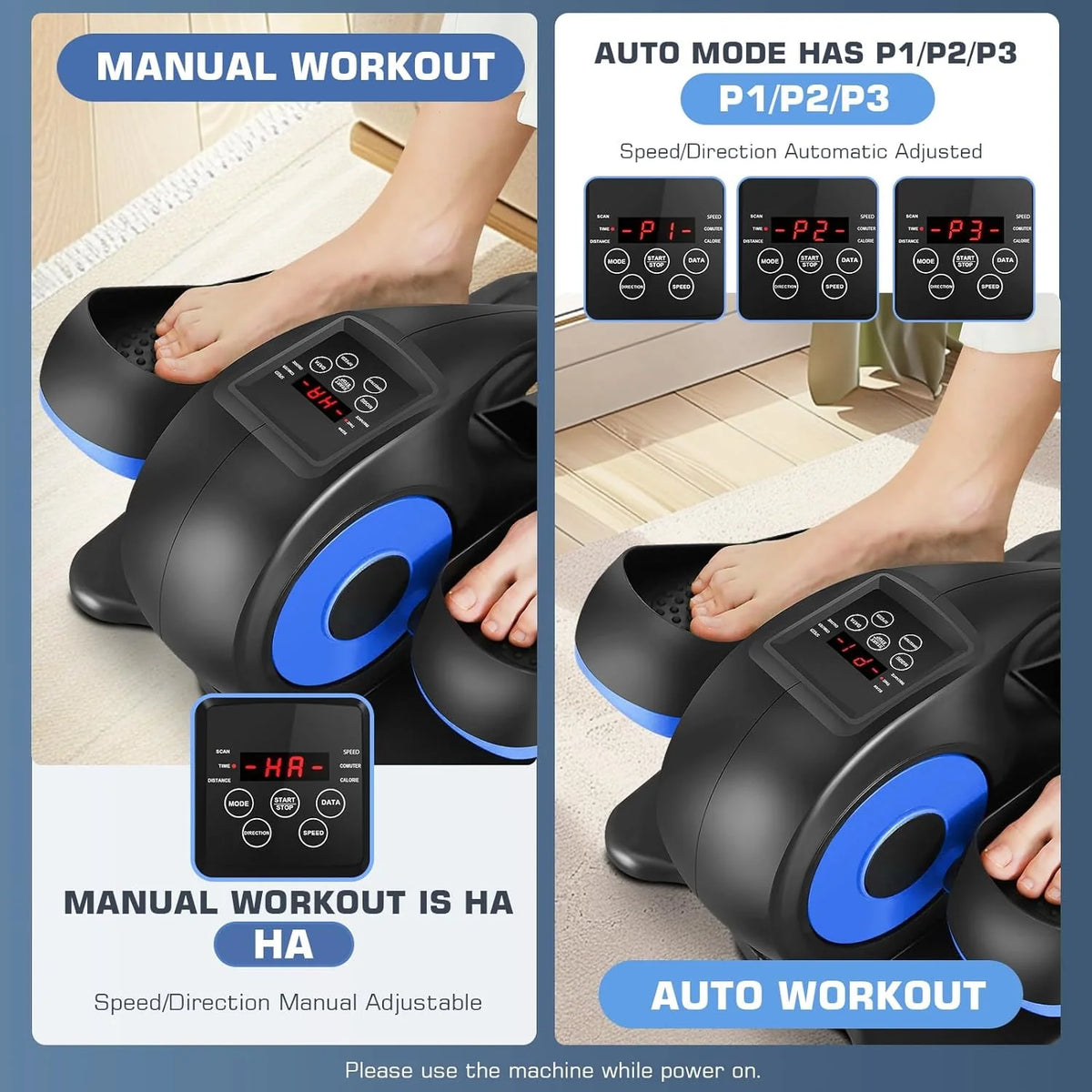 Under Desk Elliptical, Electric Ellipse Leg Exerciser While Sitting for Seniors Adults, Quiet Portable Motorized Seated Foot Pedal Exerciser with Remote Control for Home Office Use - image 13