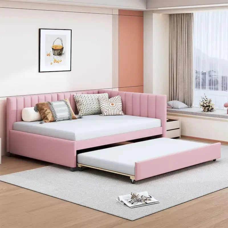 Merax Upholstered Full-Size Daybed with Trundle Feature - image 4