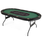 Costway Foldable, USB Ports, LED Lights 10 Player Poker Table, Blue/Black - image 20