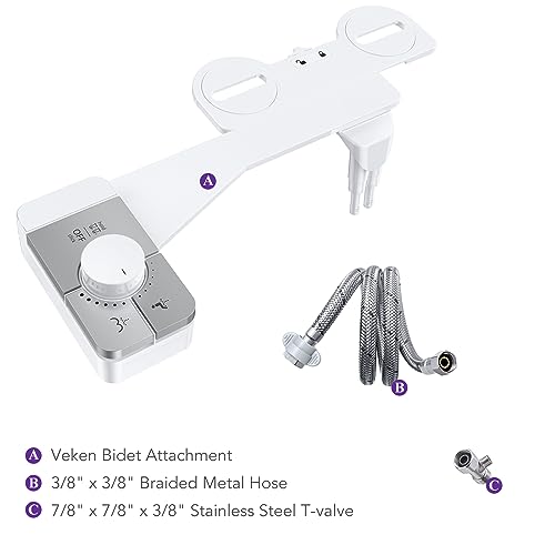 Veken Bidet Attachment for Toilet - Ultra-Slim Self Cleaning Fresh Cold Water Sprayer Bidets - image 2