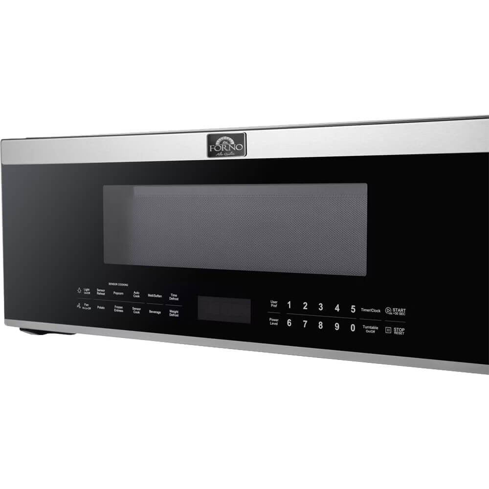 Forno Padula Over the Range Microwave, 30-Inch 1.2 cu.ft., Stainless Steel, 400 CFM, Sensor Cook - image 4
