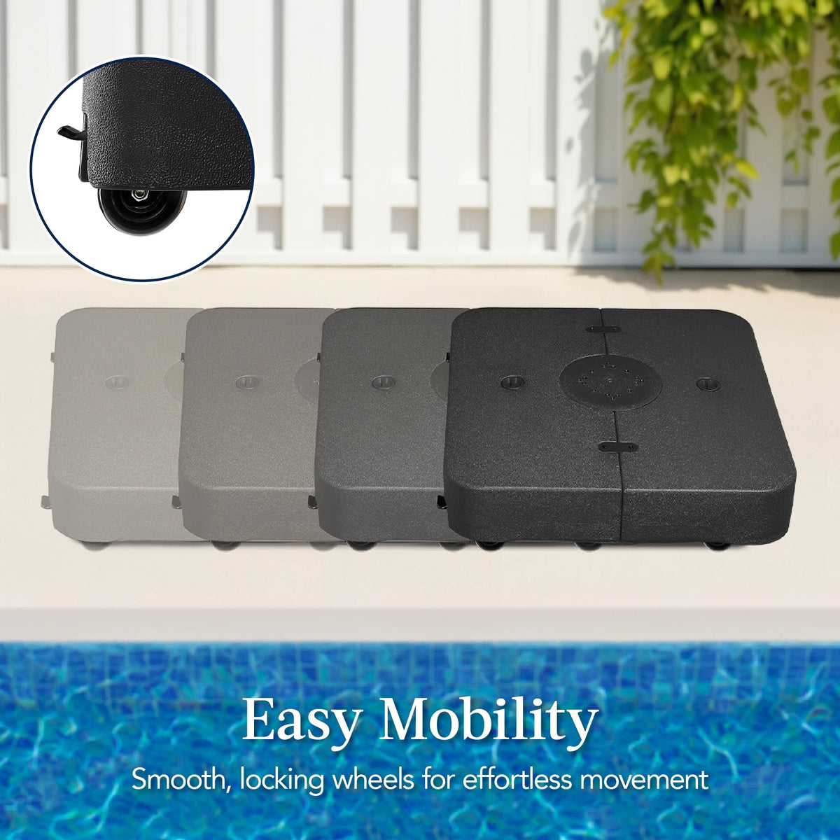 Best Choice Products Heavy-Duty Outdoor Cantilever Base Stand w/ Wheels, Locks, Fillable 330lb Capacity - Black - image 6