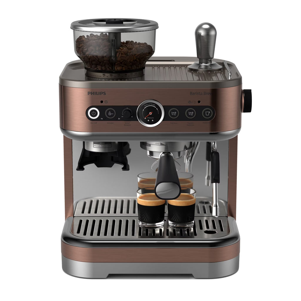 Philips Barista Brew Semi-Automatic Espresso Machine with Milk Frother, Silver Metal - image 1