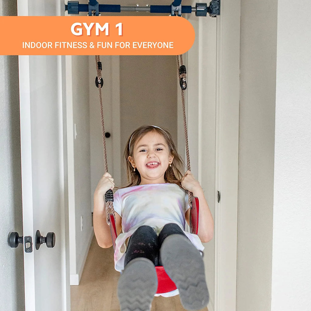 6 Piece Indoor Doorway Gym Set for Kids – Indoor Swing for Kids Includes Kids Swing Chair, Rings, Hanging Trapeze, Ladder, Swinging Rope & Pullup Bar - image 19