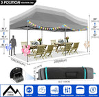 COBIZI 10x20 Heavy Duty Pop up Canopy Tent with 6 sidewalls Easy Up Commercial Outdoor Canopy Wedding Party Tents for Parties All Season Wind & Waterproof Gazebo with Roller Bag,Black(Frame Thickened) - image 195