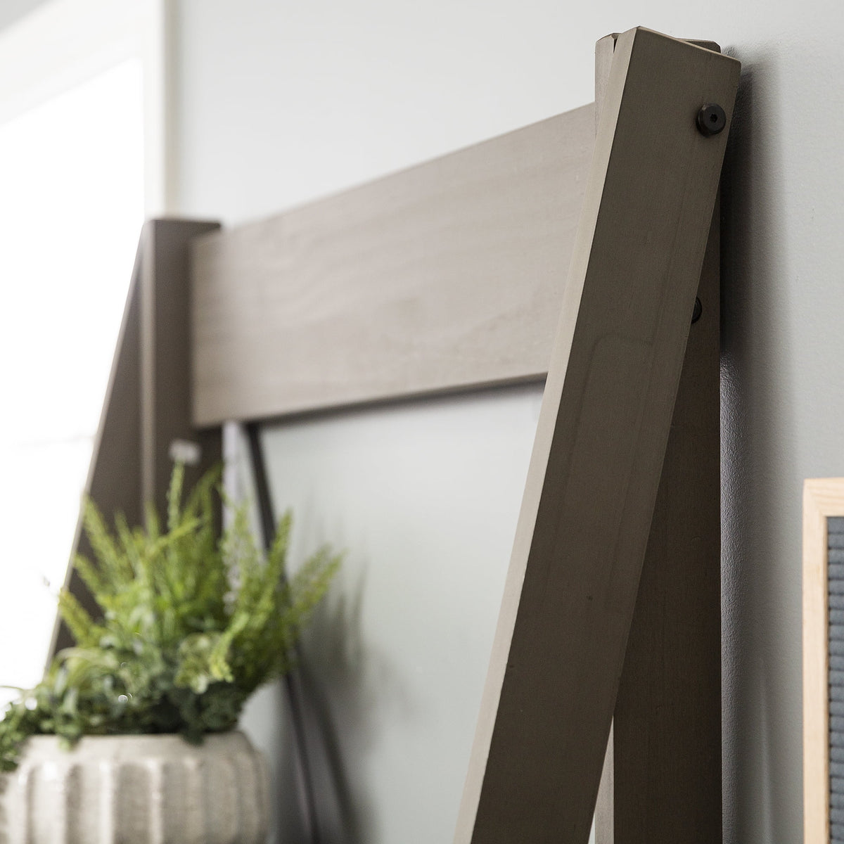 Walker Edison Solid Wood 4-Shelf Ladder Bookshelf, Brown - image 24