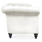 Cream 84.65 Traditional Chesterfield 3-Seater Sofa in PU Leather - image 7