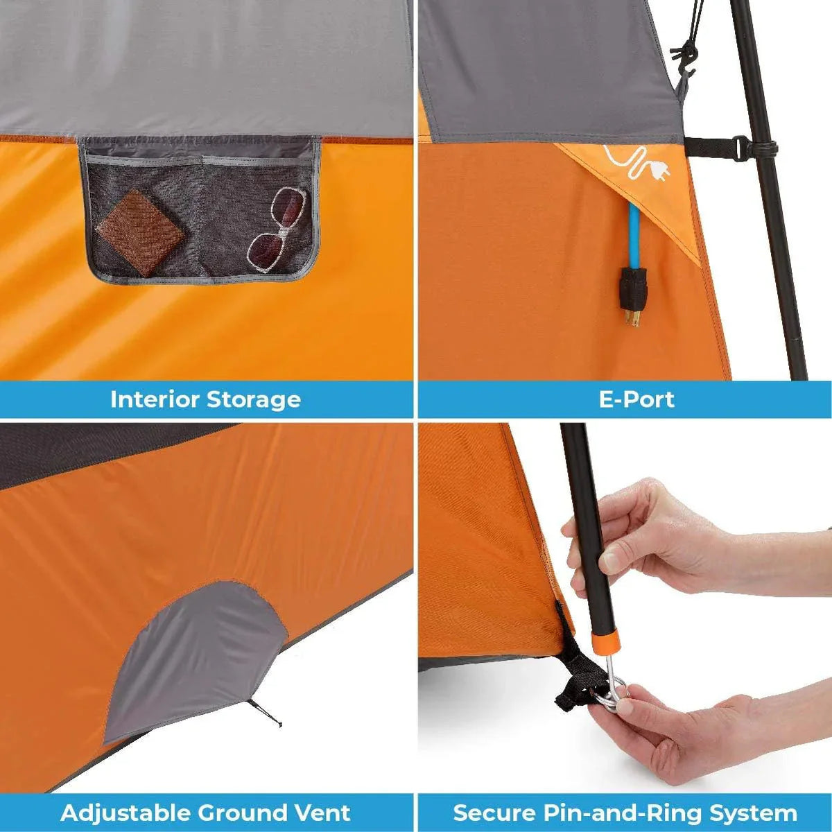 CORE Straight Wall Cabin Tents / 10 Person / 11 Person / 12 Person Large Multi Room Family Tents for Car Camping & Outdoor Adventures - image 27