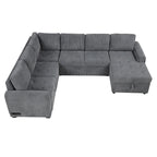 Roomfitters U-Shaped Sectional Sofa with Pull-Out Bed, Storage Chaise Lounge, and Integrated Charging Ports for Living Room - image 12