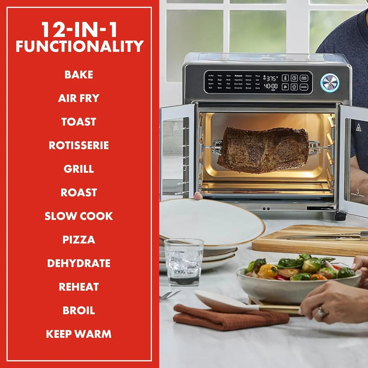 Emeril Lagasse Extra Large French Door Air Fryer Toaster Oven Combo, 24 Cooking Functions - image 4