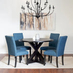 Roundhill Furniture Mytzi 5-Piece Dining Set: Cross-Buck Table with 4 Elegant Chairs - image 2