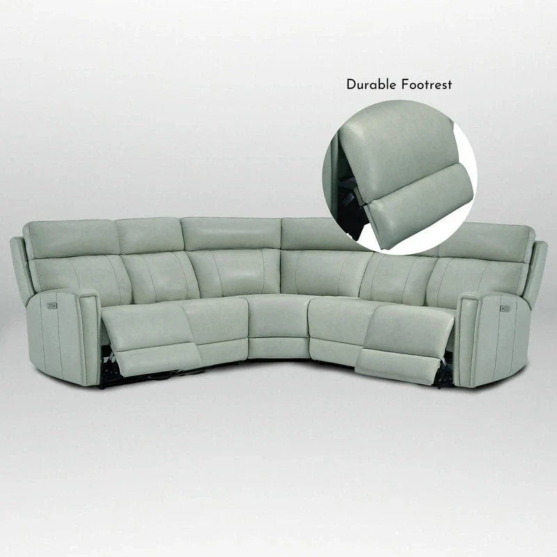 104" 3-Color Genuine Leather Power Reclining Sectional Sofa with Zero Gravity Feature, USB & USB-C Ports, and 2 Stationary Armless Chairs - image 14