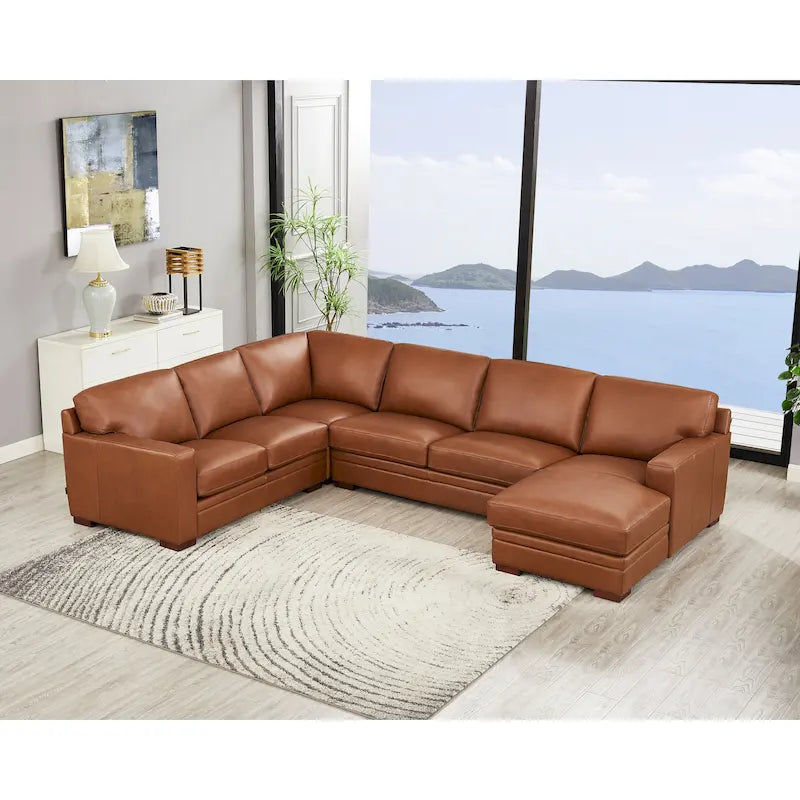 Hydeline Dillon Right-Facing Sectional Sofa with Chaise in Top Grain Leather - image 2