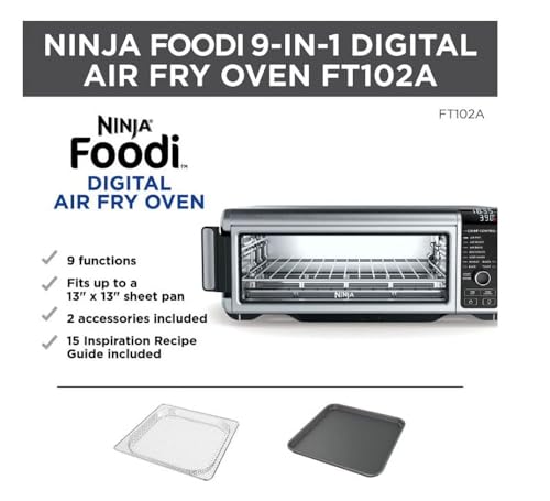 Ninja Foodi 9 in 1 Digital Air Fry Oven, Convection Oven, Toaster, Air Fryer with Flip Away Storage, Air Roast, Bake, Broil, Dehydrate, Reheat, Stainless Steel (102A) : Home & Kitchen - image 8