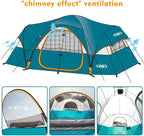 UNP Camping Tent 10-Person-Family Tents, Parties, Music Festival Tent, Big, Easy Up, 5 Large Mesh Windows, Double Layer, 2 Room, Waterproof, Weather Resistant, 18ft x 9ft x78in - image 16