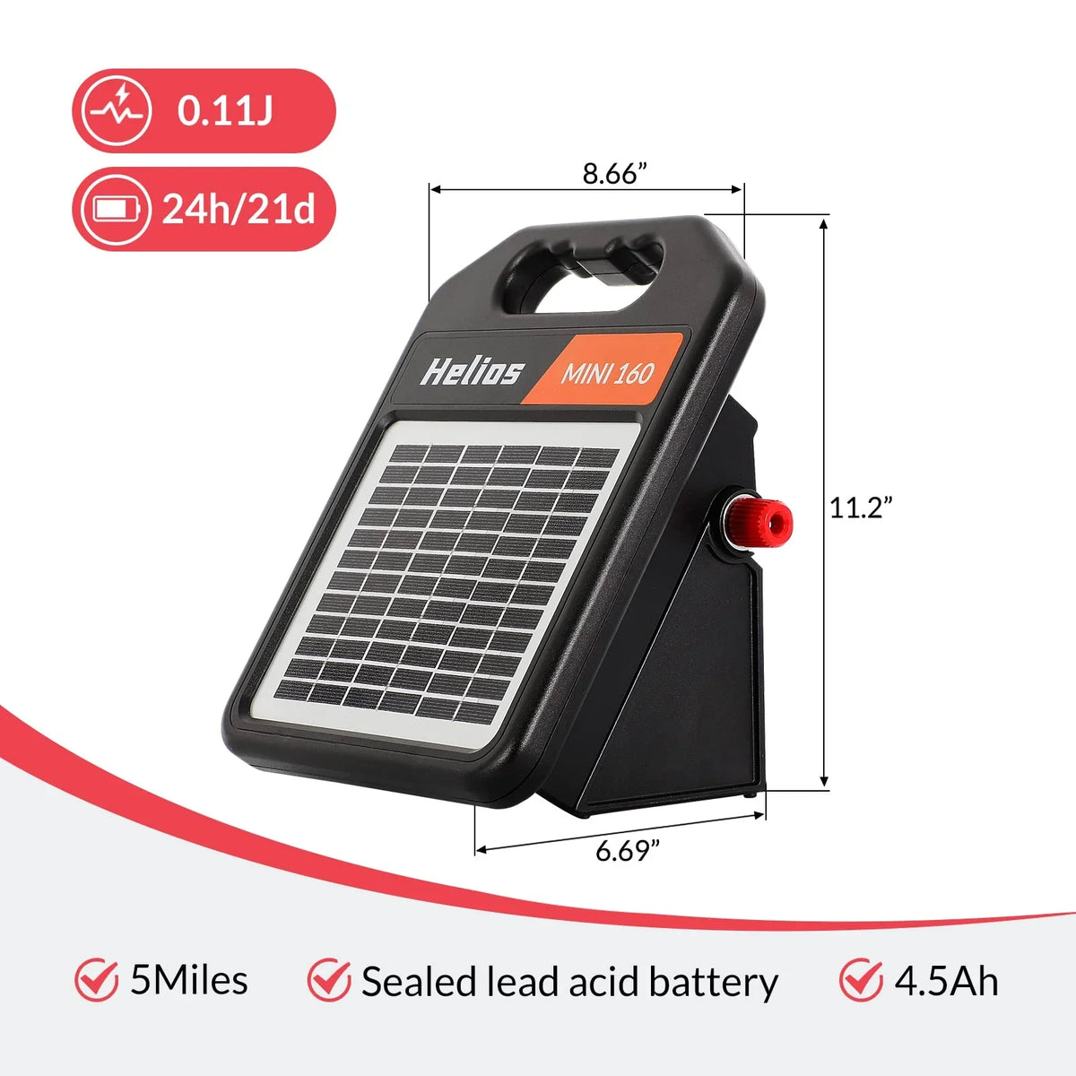 Andmon 10 Miles Solar Electric Fence Charger with Day or Night Mode - image 8