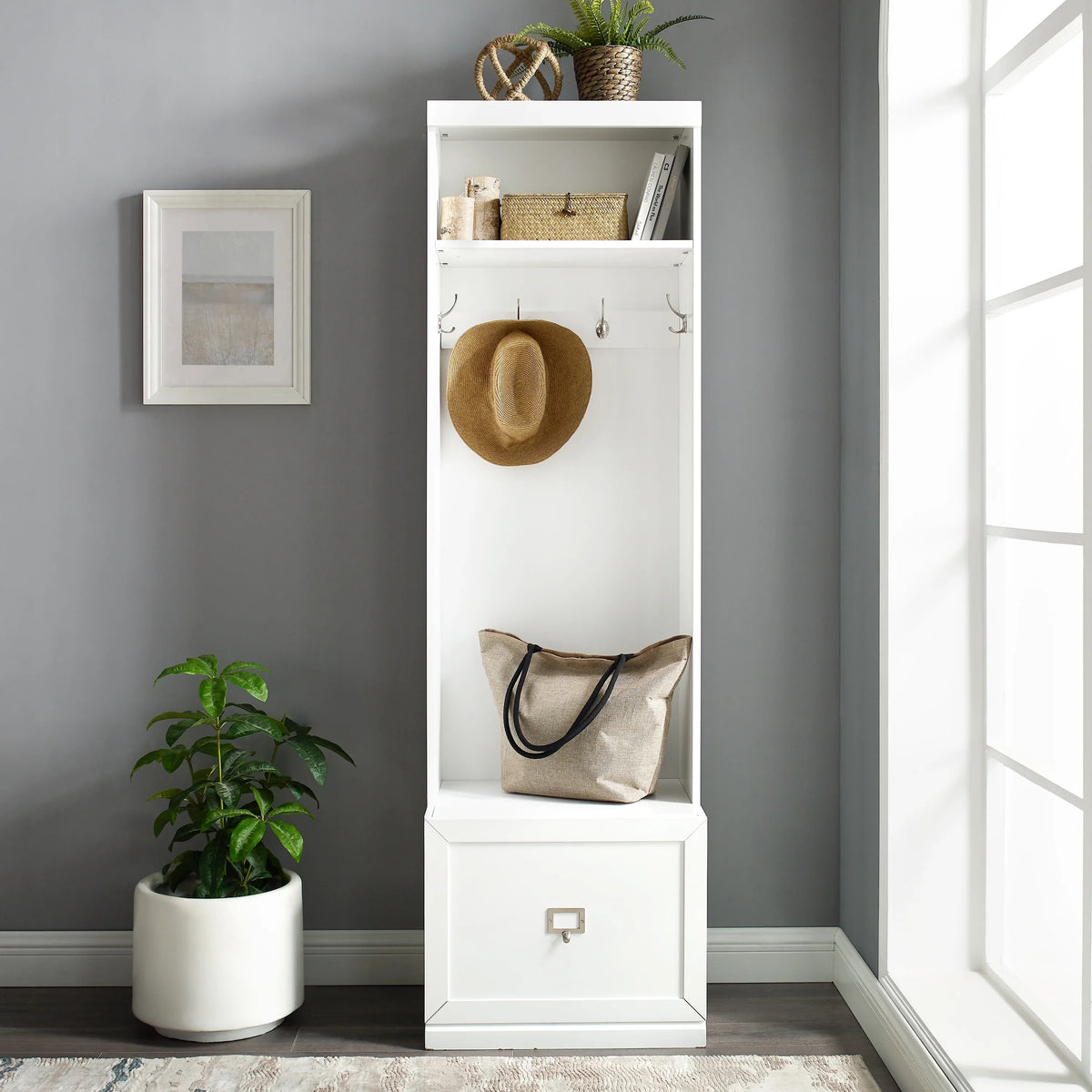 Crosley Furniture Harper Hall Tree in White - image 5
